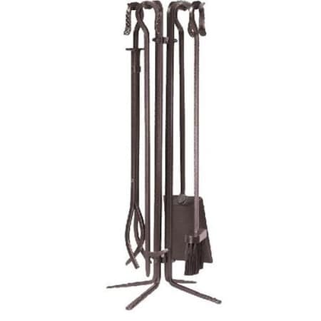 Dagan Dagan 5830B Wrought Iron Fireplace Tool Set; Bronze - 5 Piece 5830B